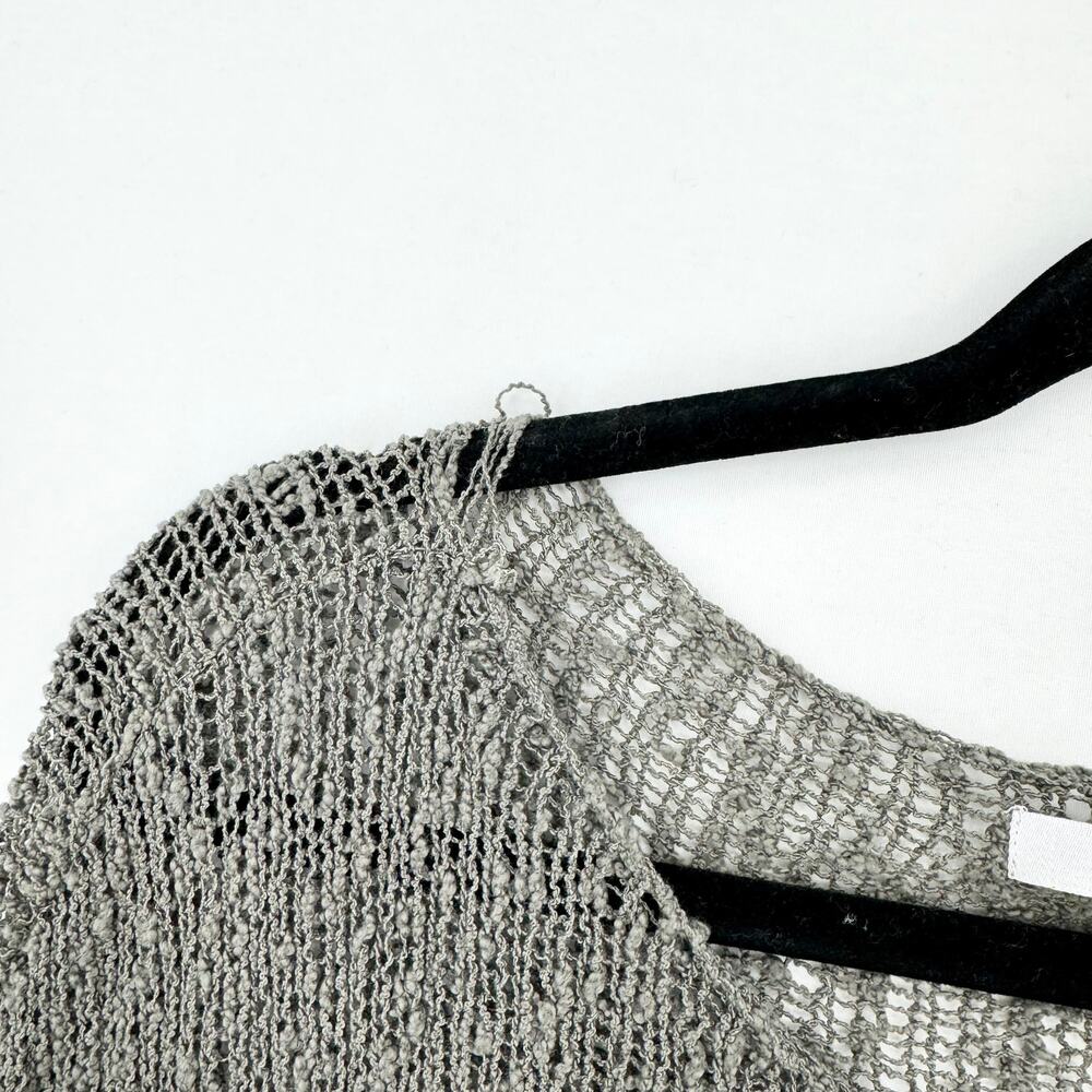 Lauren‎ Vidal Women Grey & Cream Striped Oversized Knit Sweater Top Size M - Picture 3 of 6